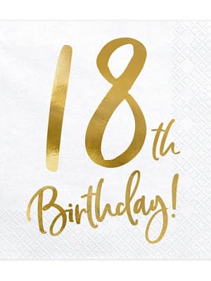 18 20 Guardanapos 18th ouro