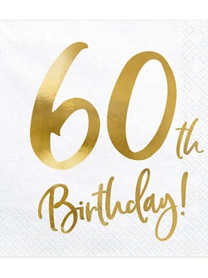60 20 Guardanapos 60th ouro
