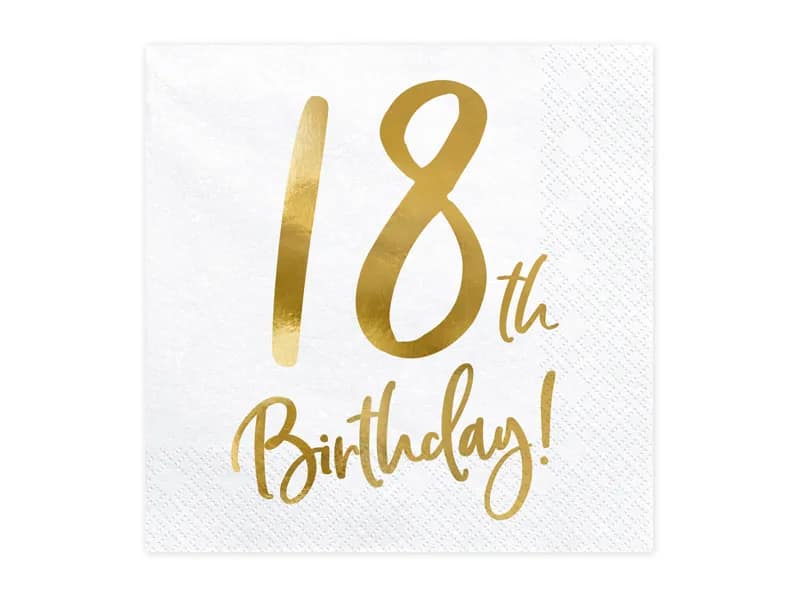 18 20 Guardanapos 18th ouro