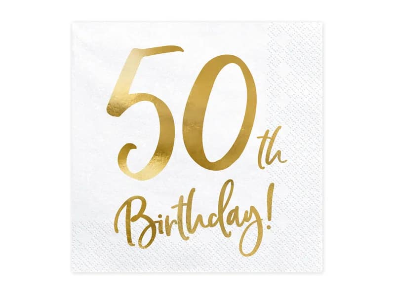 50 20 Guardanapos 50th ouro