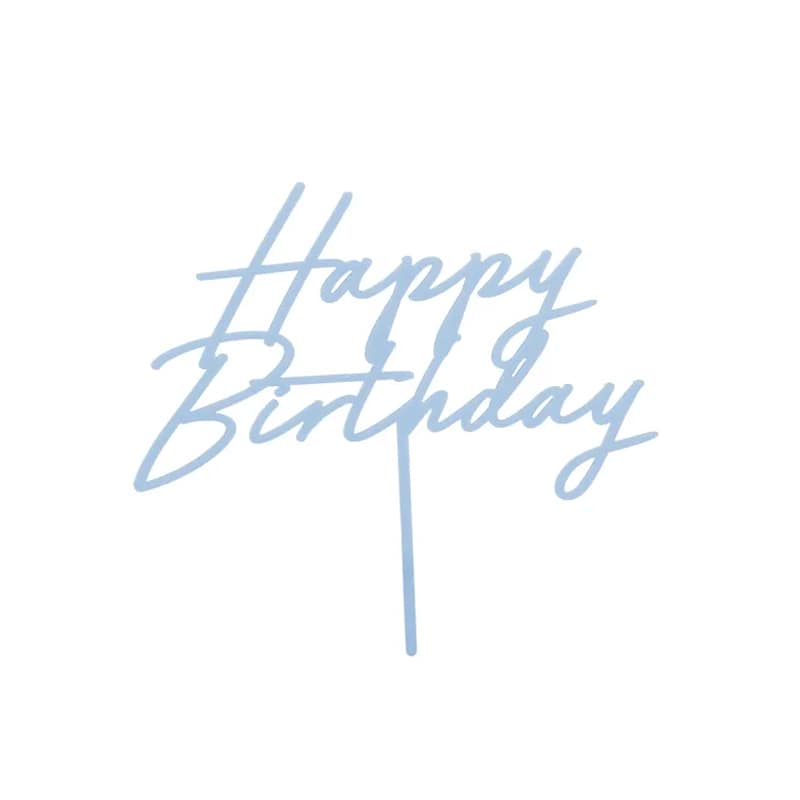 Birthday Azul Topo de Bolo Happy Birthday Azul